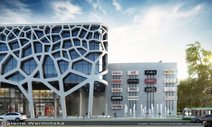 Galeria Warmińska - projekt Kuryłowicza & Associates , wizualizacja FRAME STUDIO