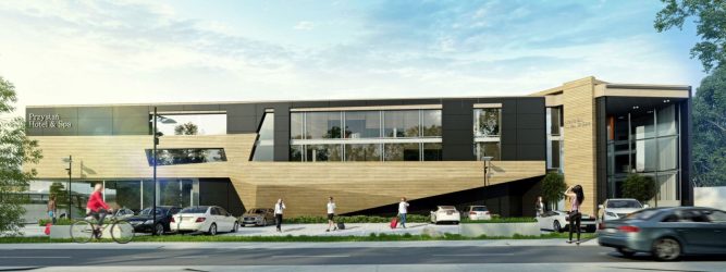 Wizualizacja hotelu Przystań w Olsztynie - projekt GK Dżus , wizualizacje FRAME STUDIO